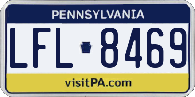 PA license plate LFL8469