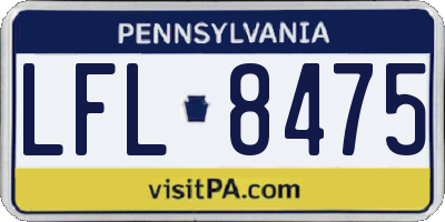 PA license plate LFL8475