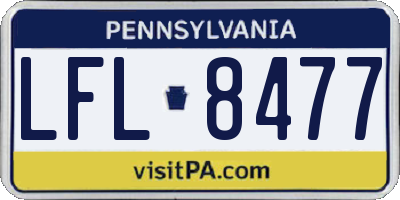 PA license plate LFL8477