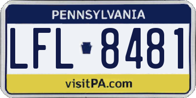 PA license plate LFL8481