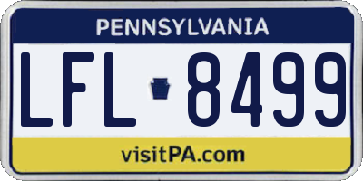 PA license plate LFL8499