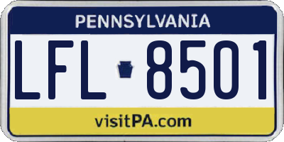 PA license plate LFL8501