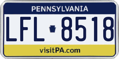PA license plate LFL8518