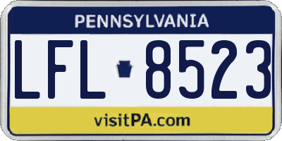 PA license plate LFL8523