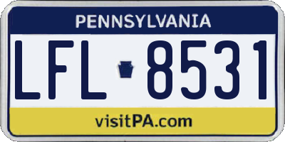 PA license plate LFL8531