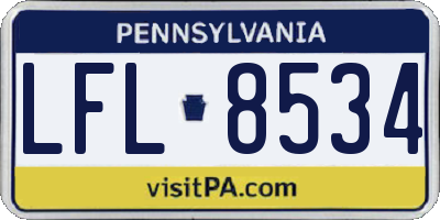 PA license plate LFL8534