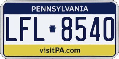 PA license plate LFL8540
