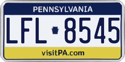 PA license plate LFL8545