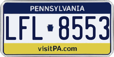 PA license plate LFL8553