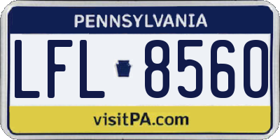 PA license plate LFL8560