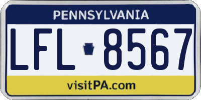 PA license plate LFL8567