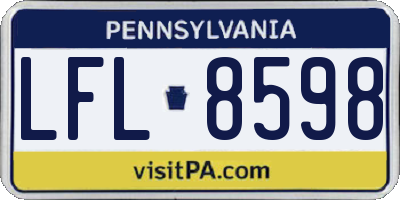 PA license plate LFL8598