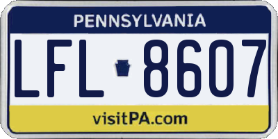 PA license plate LFL8607