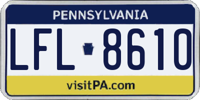 PA license plate LFL8610
