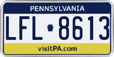 PA license plate LFL8613