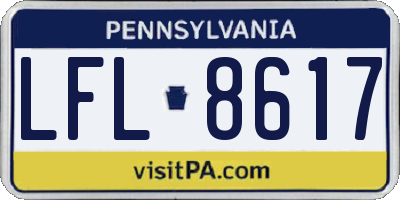 PA license plate LFL8617