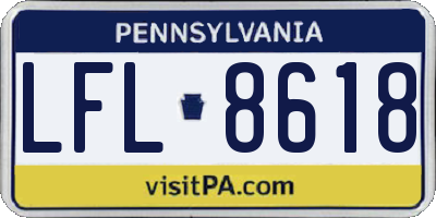 PA license plate LFL8618
