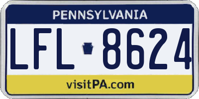 PA license plate LFL8624