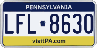 PA license plate LFL8630