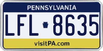 PA license plate LFL8635