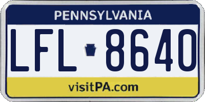 PA license plate LFL8640