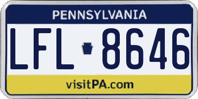 PA license plate LFL8646