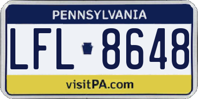PA license plate LFL8648