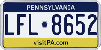 PA license plate LFL8652
