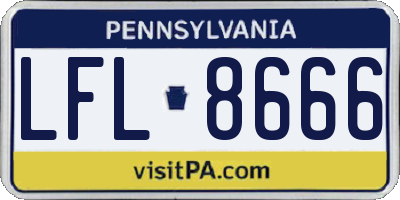 PA license plate LFL8666