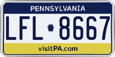 PA license plate LFL8667