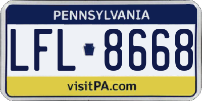PA license plate LFL8668