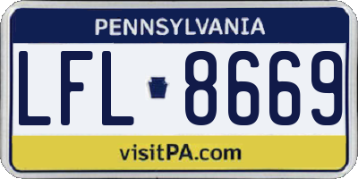 PA license plate LFL8669