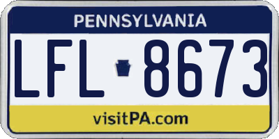 PA license plate LFL8673