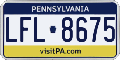 PA license plate LFL8675