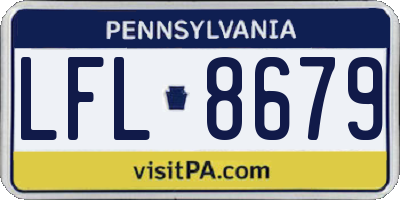 PA license plate LFL8679