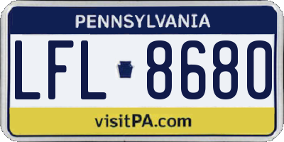 PA license plate LFL8680