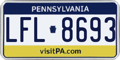 PA license plate LFL8693