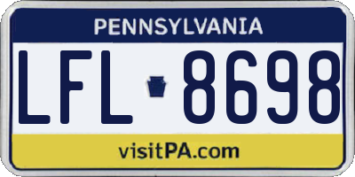 PA license plate LFL8698