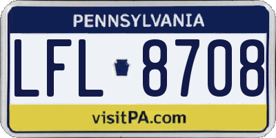 PA license plate LFL8708
