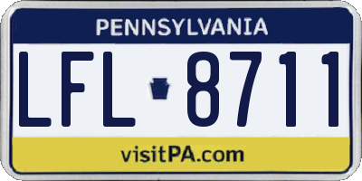 PA license plate LFL8711