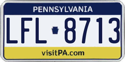 PA license plate LFL8713