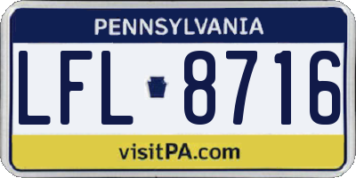 PA license plate LFL8716