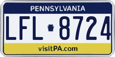 PA license plate LFL8724