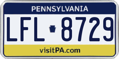 PA license plate LFL8729