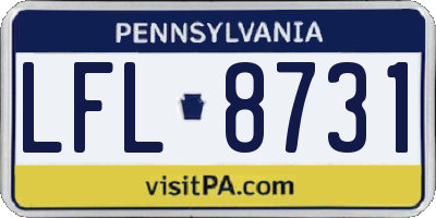 PA license plate LFL8731