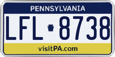PA license plate LFL8738