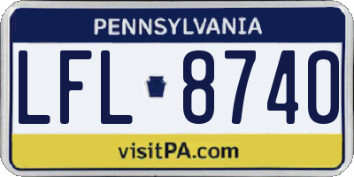 PA license plate LFL8740