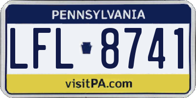 PA license plate LFL8741