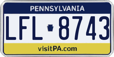 PA license plate LFL8743