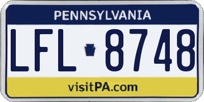 PA license plate LFL8748